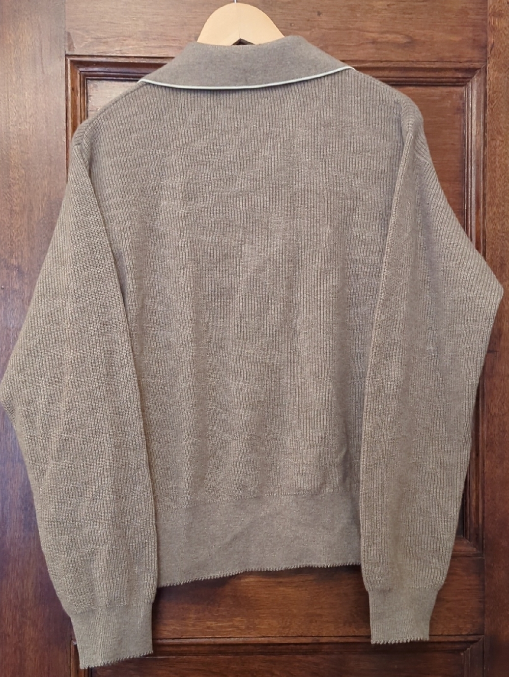 NWT Sandro Wool Cashmere Blend Polo Sweater Natural Cream Knit Top | Size M (2) - Picture 3 of 6